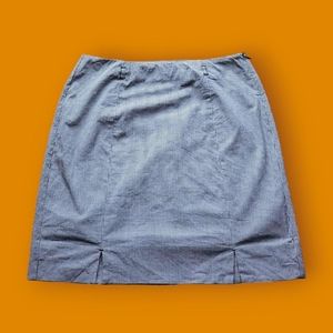 Micro Gingham Print Mini Skirt